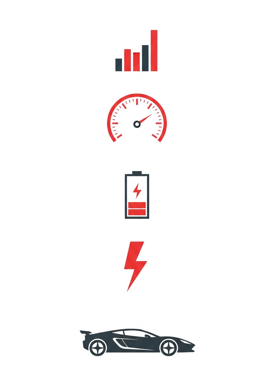 Infographie : spécifications GT électrique : 1040 ch, 530 km autonomie, recharge 350 kW, prix 550000 euros.