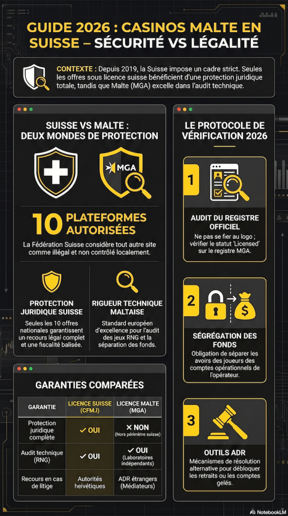 Guide casinos Suisse vs Malte